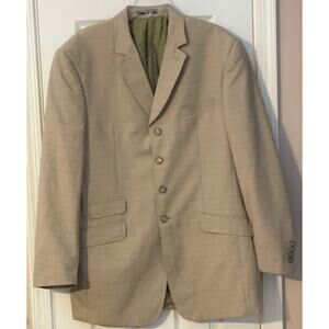 Michael Irvin 88 Men's Suit Coat | Measurements in Pictures | Tan | EUC